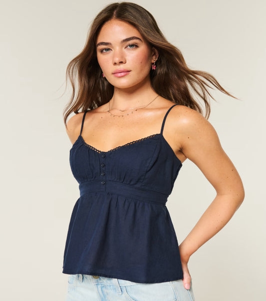 Button Baby Doll Top